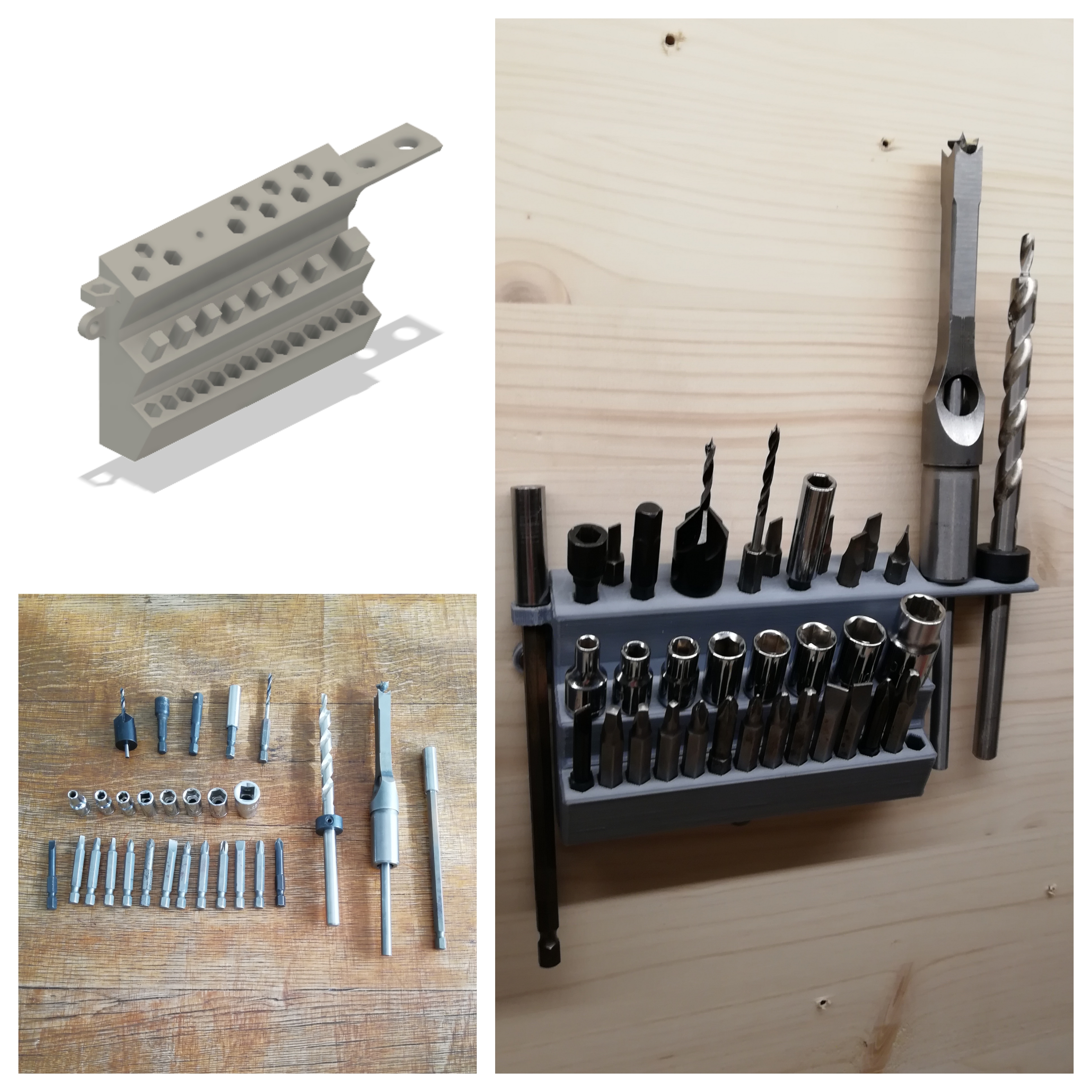 Tool hanger for drill bits and socket bits