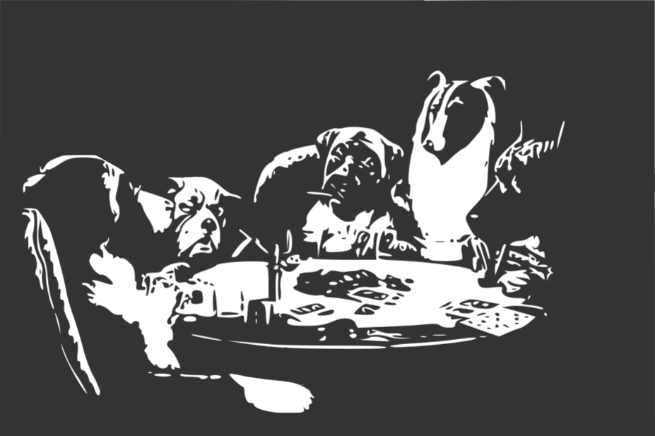 Dogs Playing Poker: Stencil