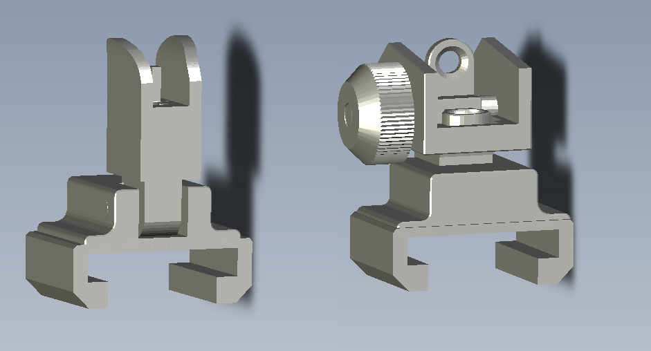 Nerf Rail Iron Flip UP Battle Sight Front and Back