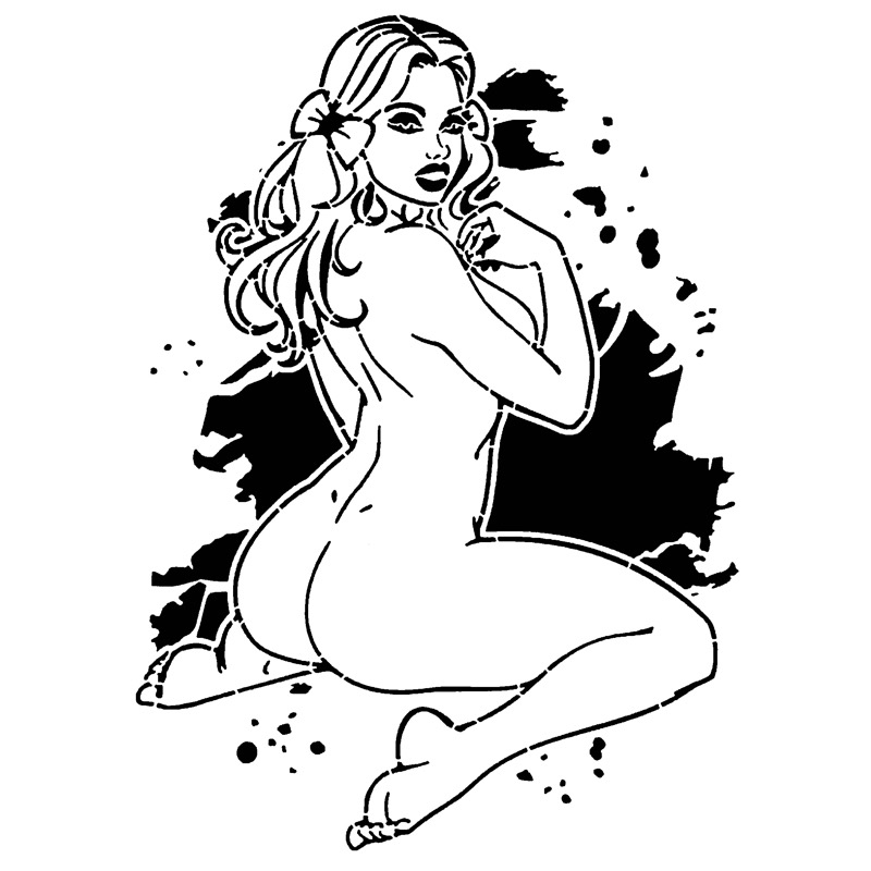 Girl stencil 9