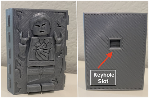 LEGO carbonite Han Solo with Keyhole Slot (wall mount)