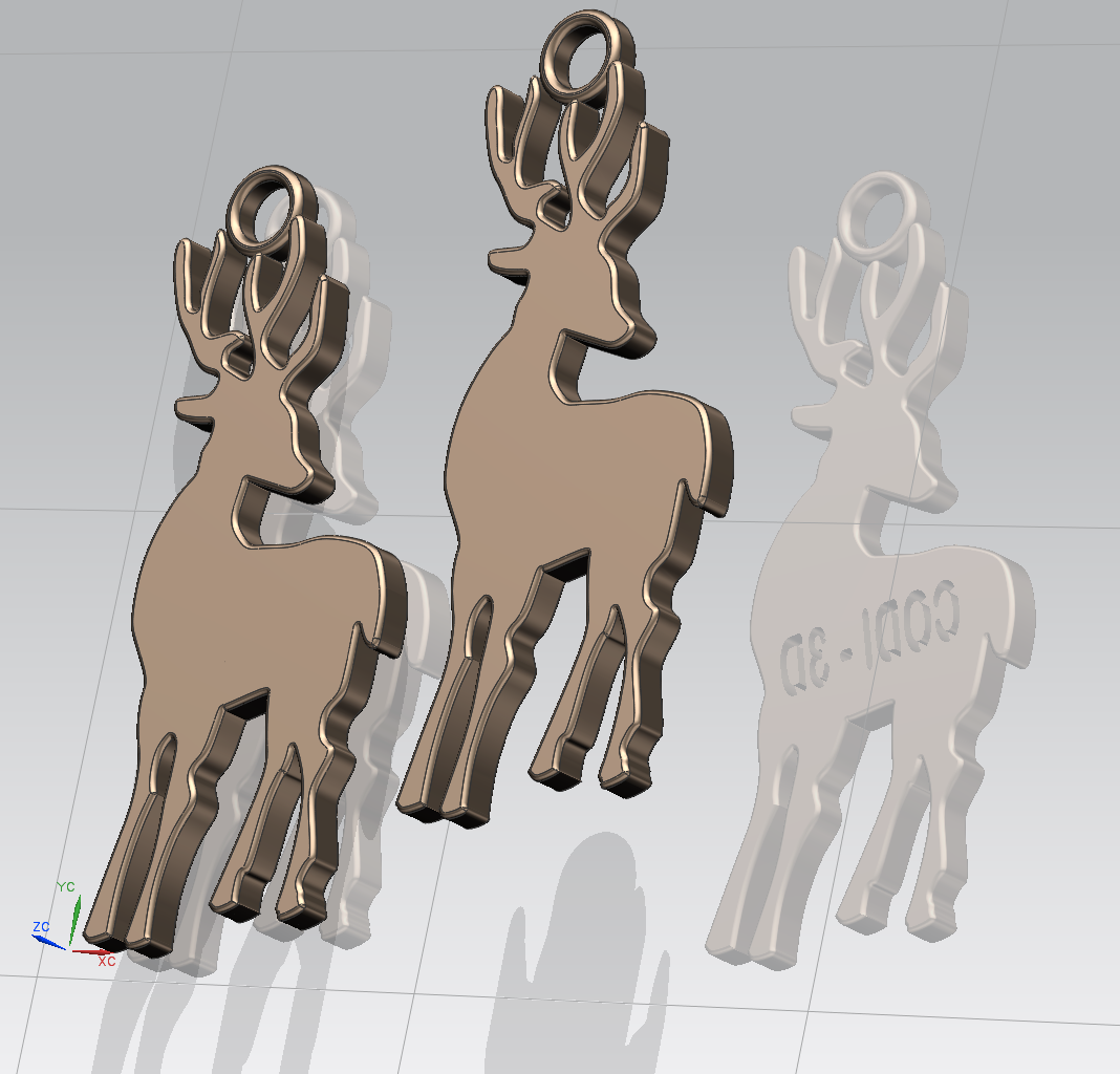 Renna Natalizia, ciondolo, portachiavi - Christmas reindeer, pendant, keychain