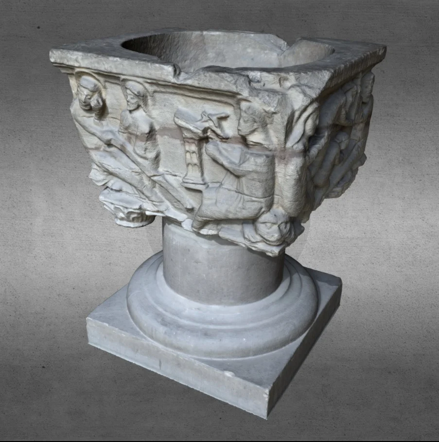Baptismal font, Church Sainte-Renelde of Saintes