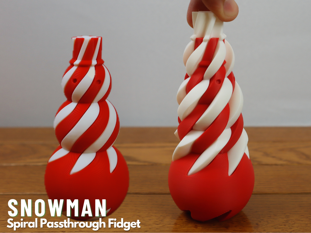 Snowman Impossible Passthrough Spiral Fidget Toy