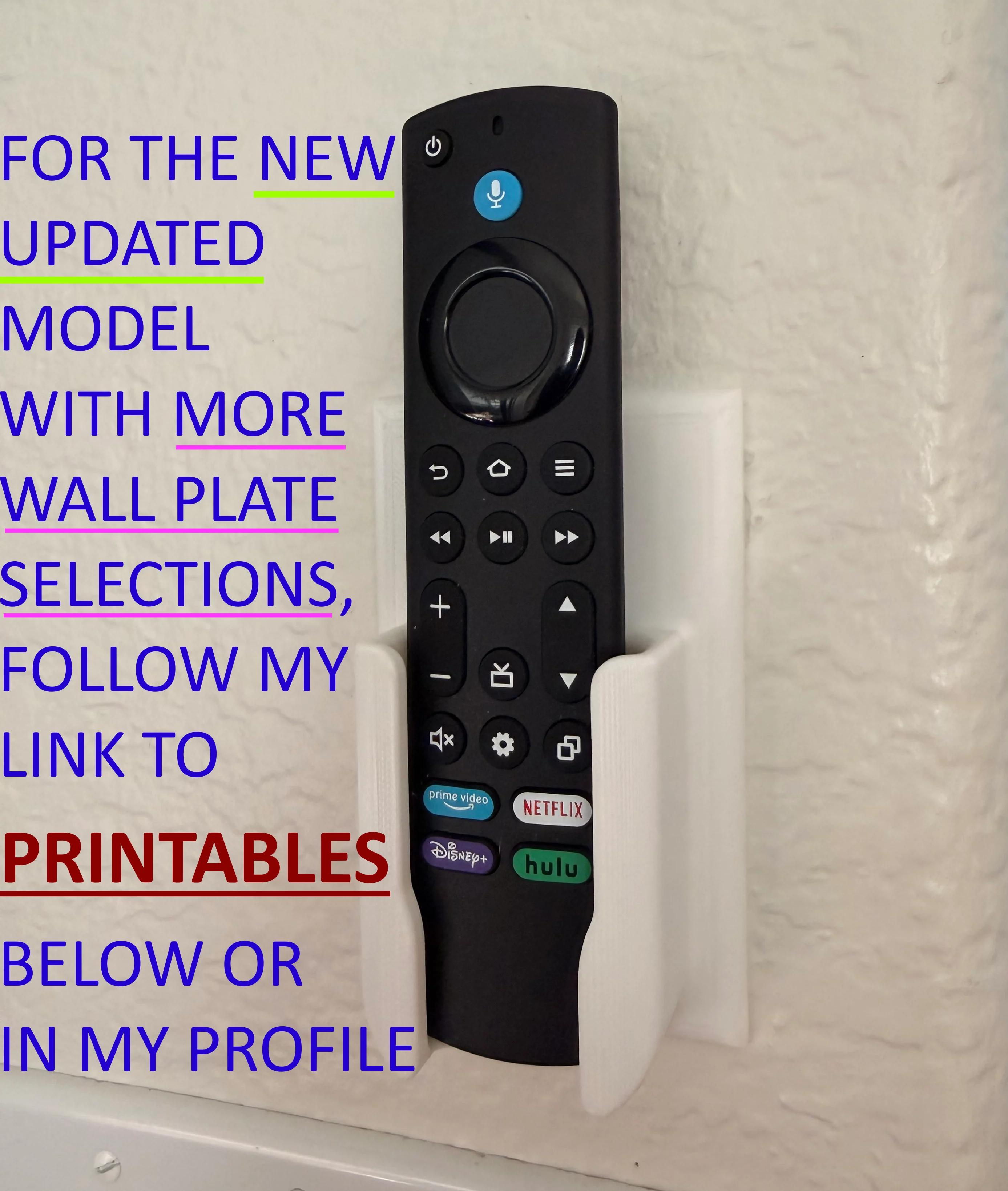 Fire TV Remote Wall Plate Holder