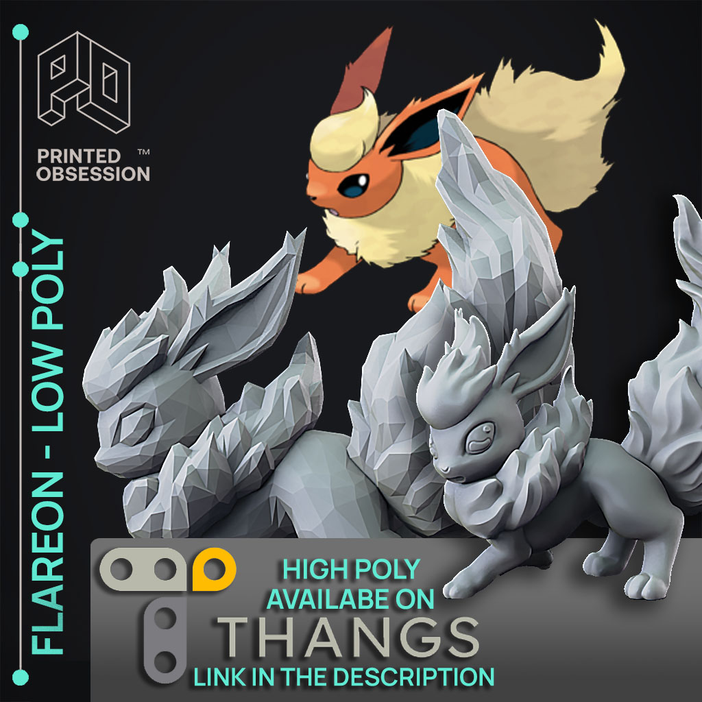 Flareon - Pokemon - Low Poly Fan Art