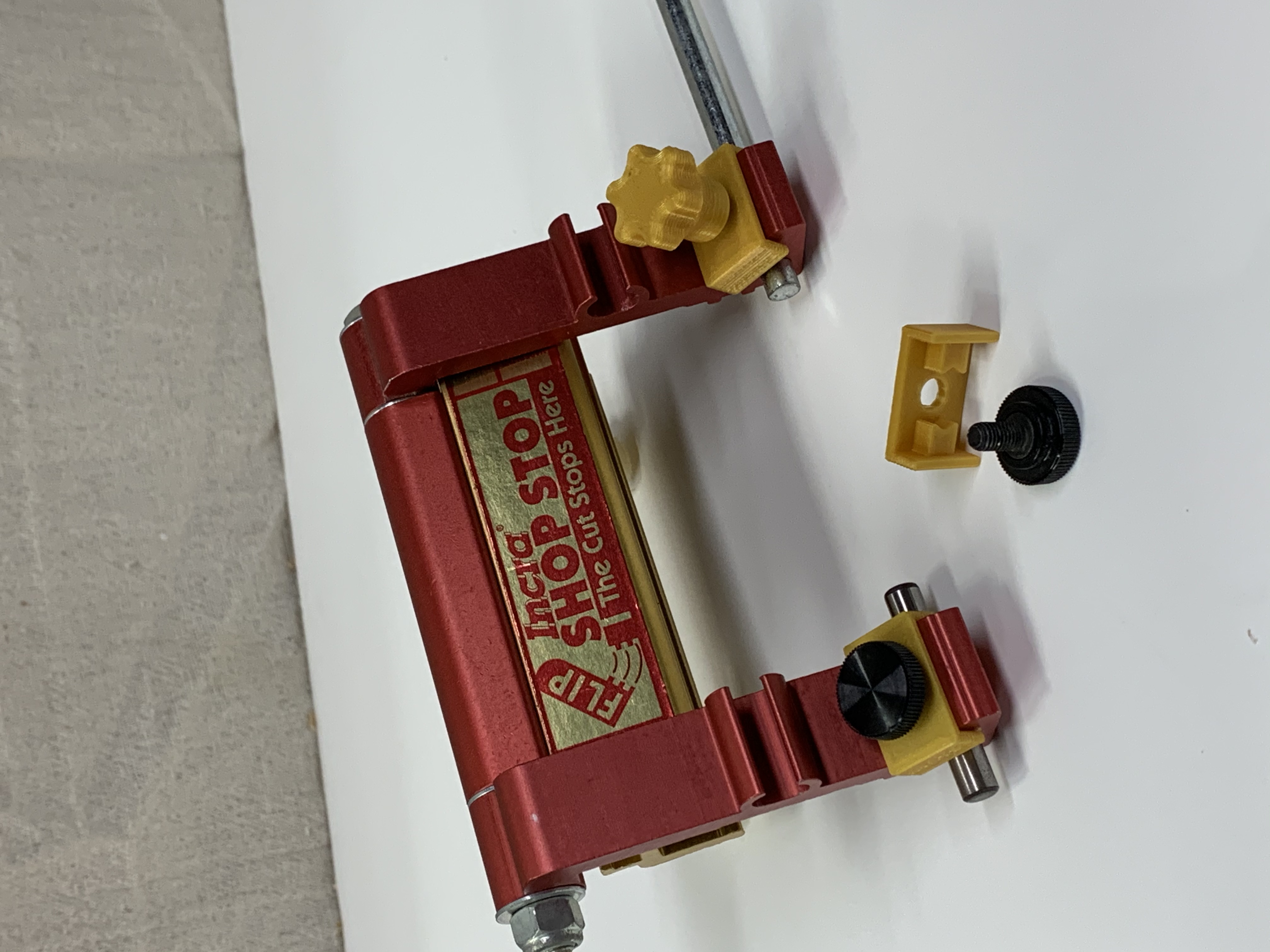 INCRA hard stop knob and holder