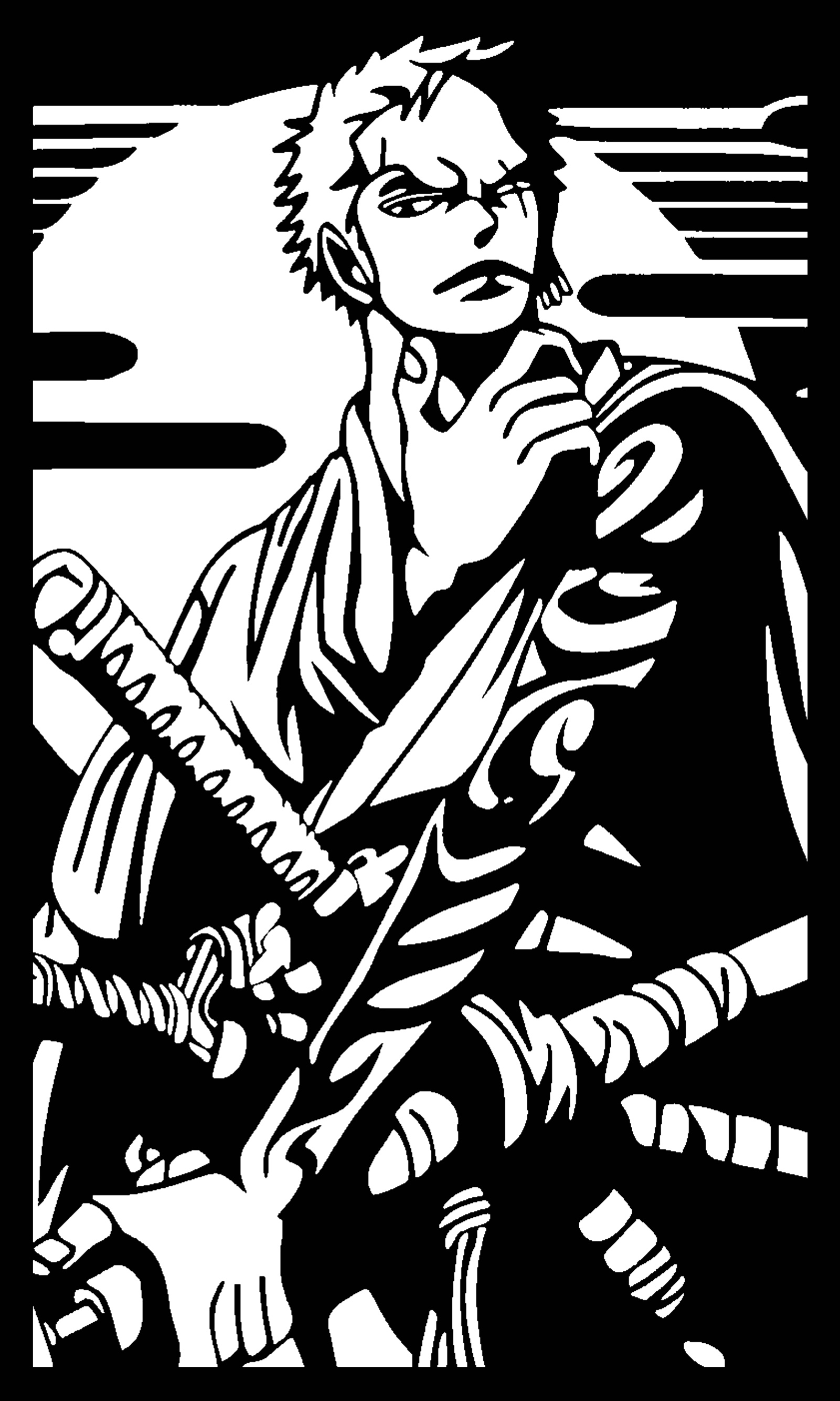 Roronoa Zoro stencil 7