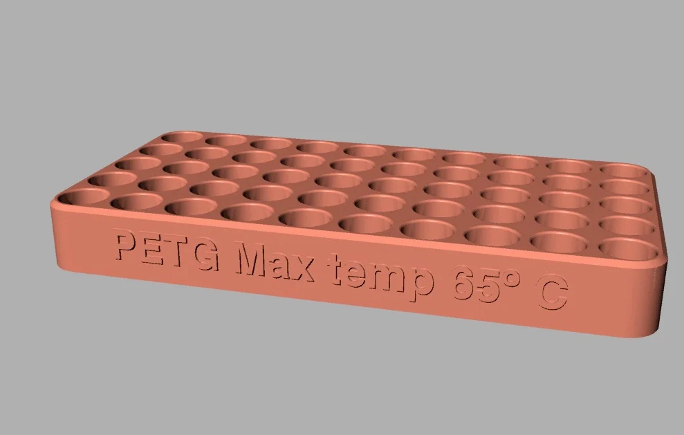 Vial rack for 4 ml (15x45mm) or 12 ml (~15x100mm) vials.