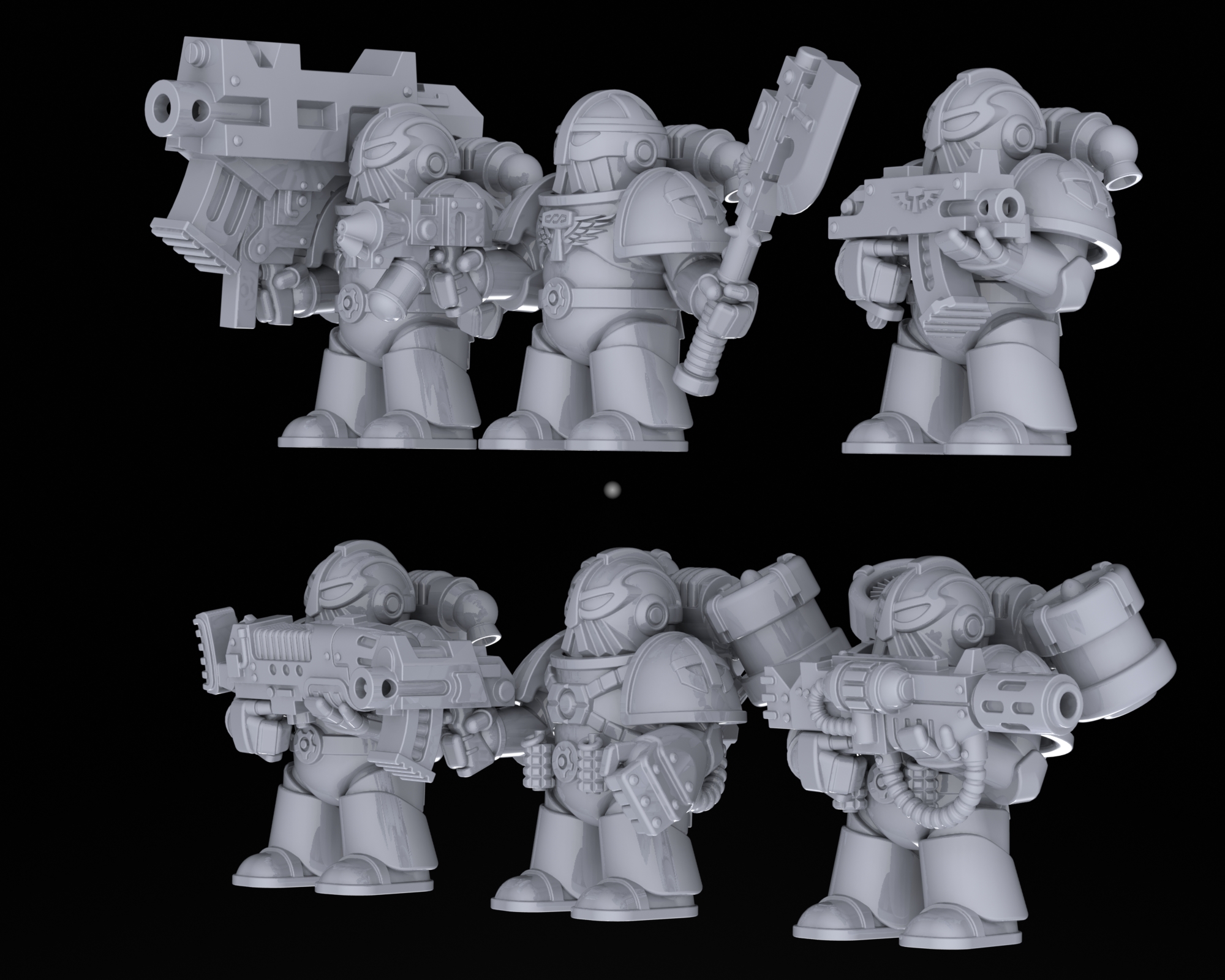 Armoured Space Dwarf Mono-pose Units 28mm