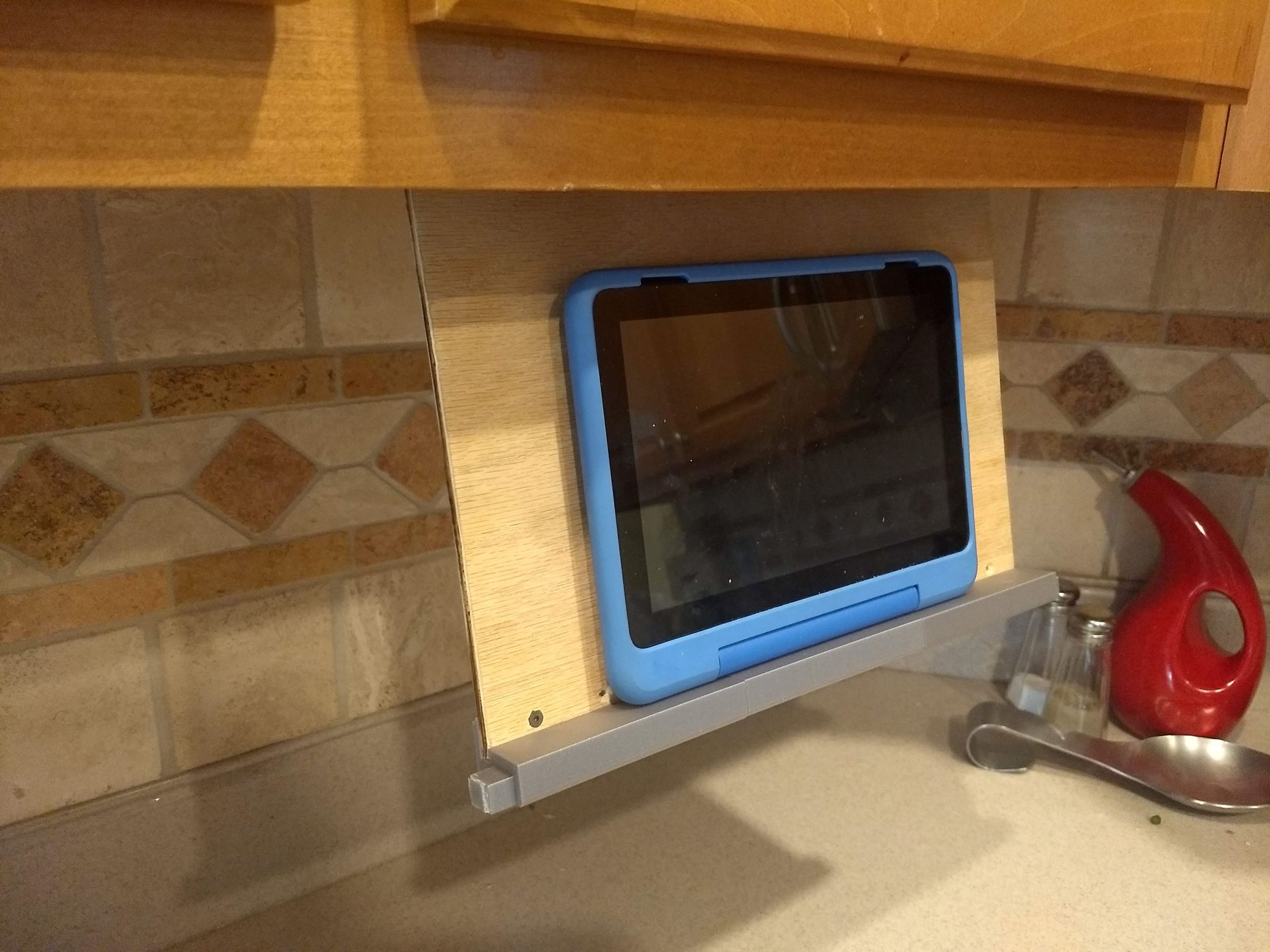 Under Kitchen Cabinet Tablet Holder