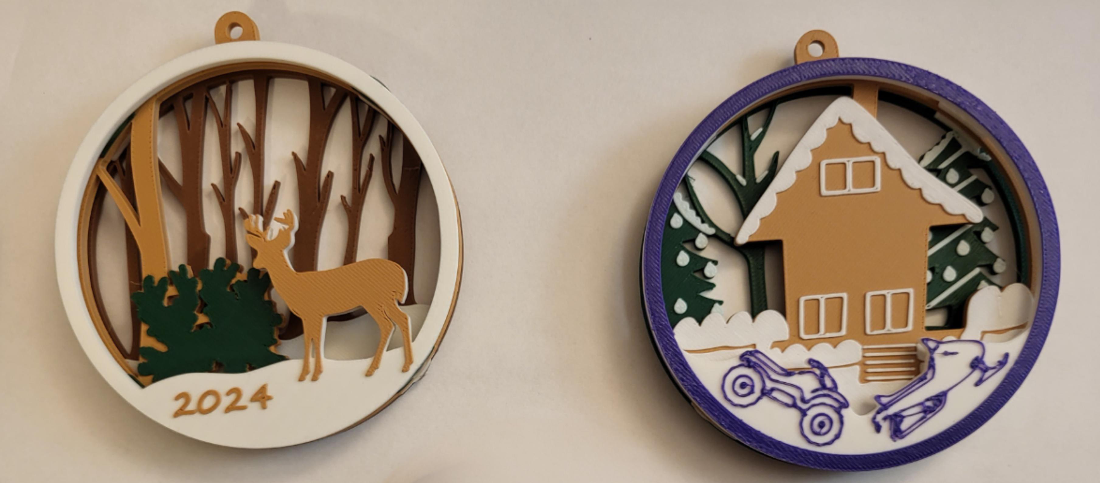 Layered Art Christmas Ornaments