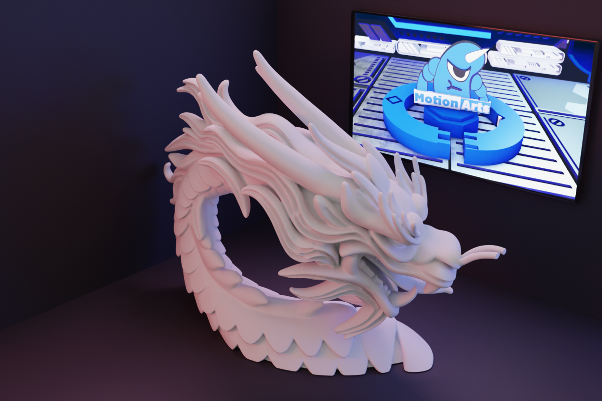 Escltura cabeca dragao