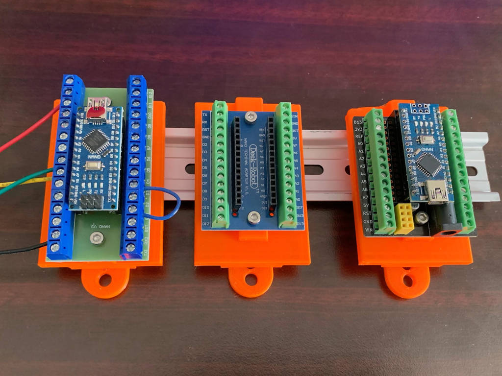 NANO screw terminal bracket for din rail