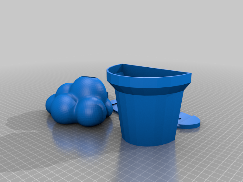Pot and Cloud Mount with slow rain