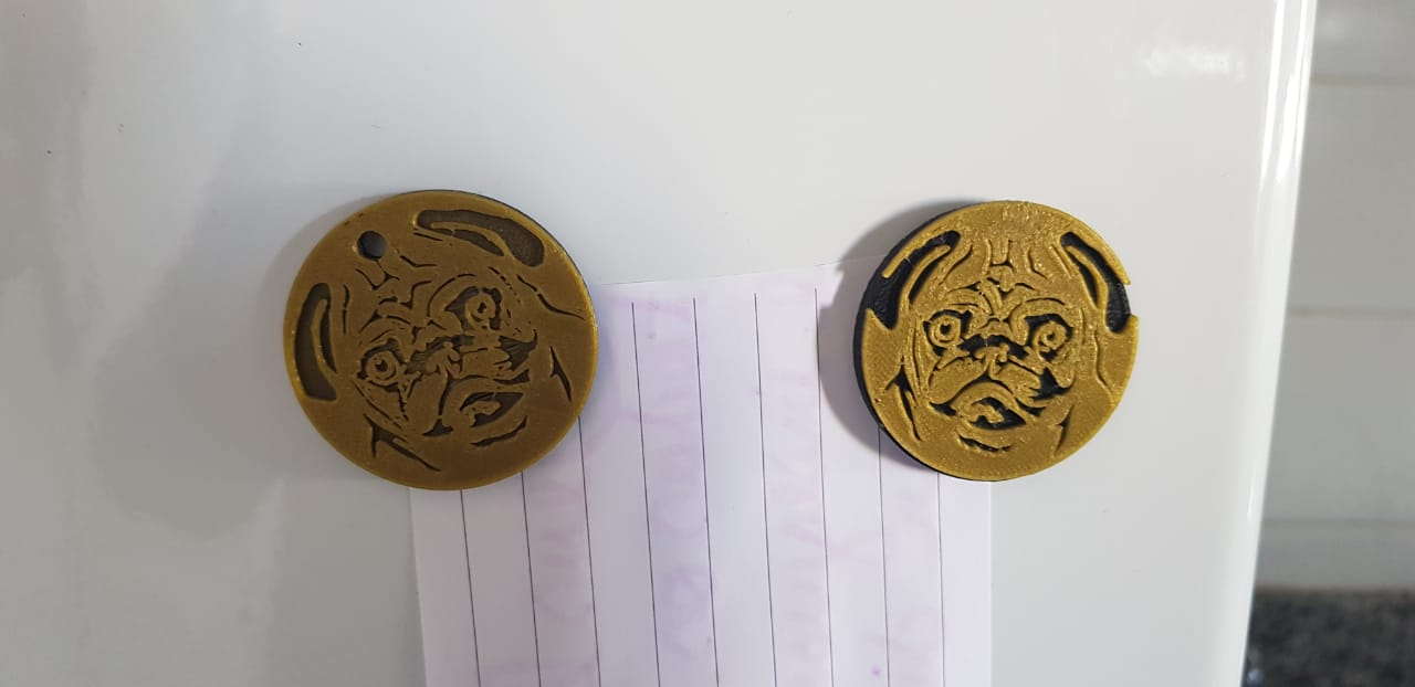 PUG MAGNET or Keychain / IMÃ ou Chaveiro