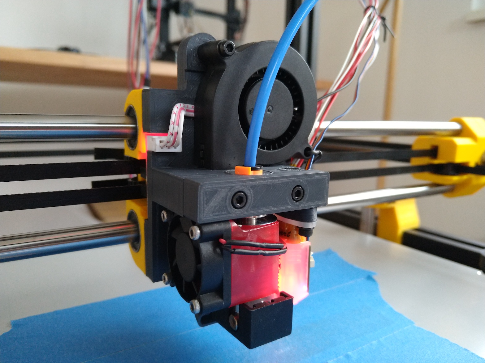 E3D v6 Hotend Mount and X Carriage for LM10LUU Misumi LMUW10 (10mm Shafts) for Hypercube Evolution