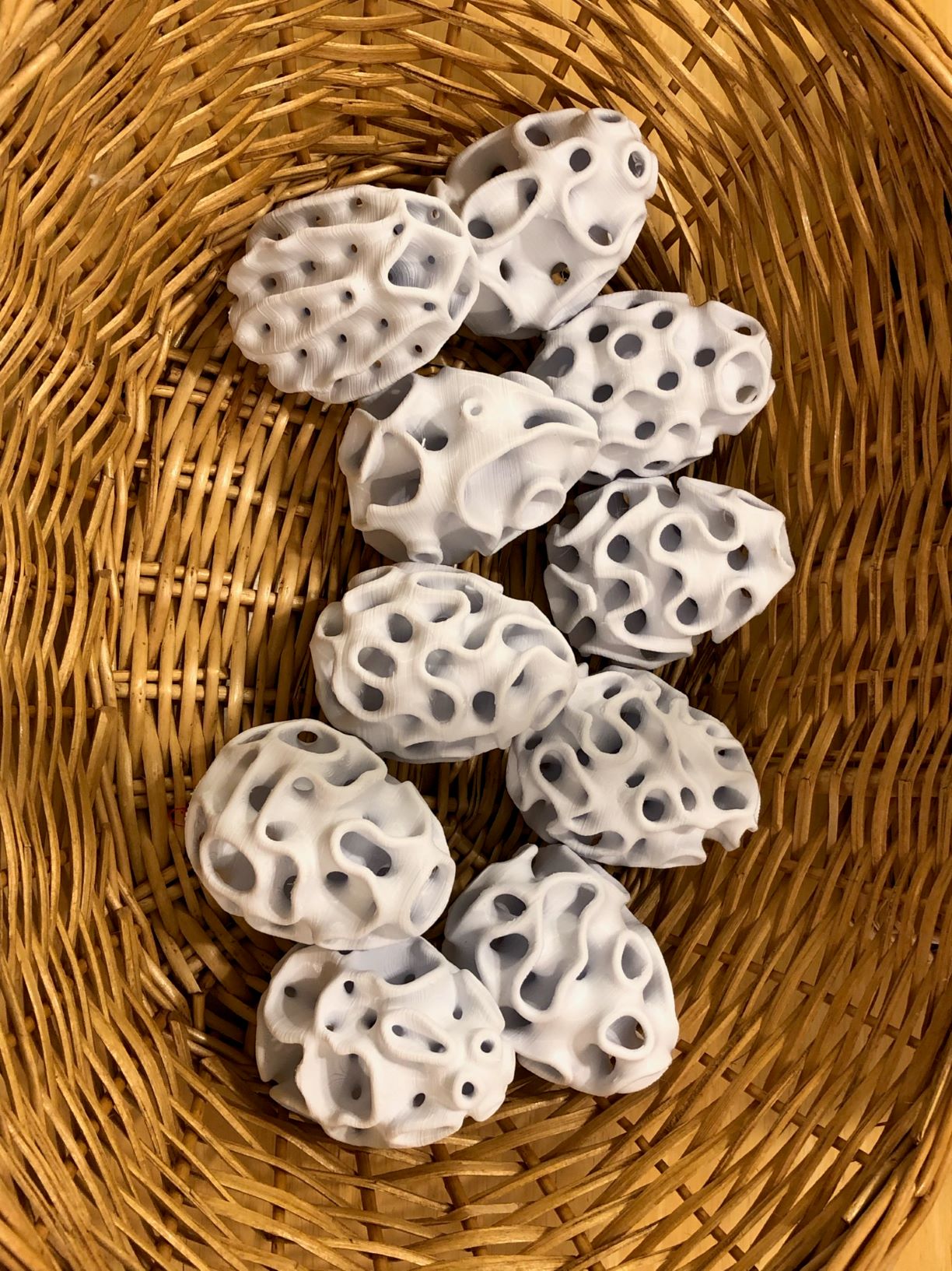 Ten Minimal Surface Eggs