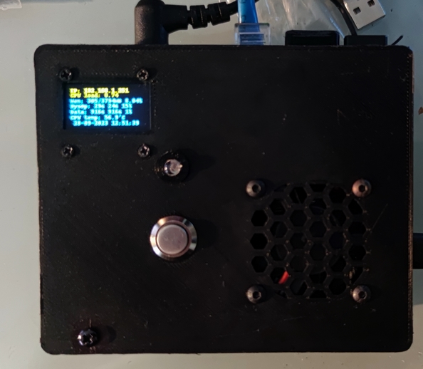 Raspberry Pi4 Box for OwnCloud on NAS OpenMediaVault with X825, fan, OLED 1306, pushbutton, led, pcb PWM Regulated Fan