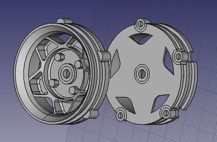 ATS look Felge 2 Teilig 50mm x 26mm 2x offsets 12mm Sechskant easy to print RC Drift Retro Youngtimer classic tt01 Tamiya m05 M-05 tt 01 1:10 1:12