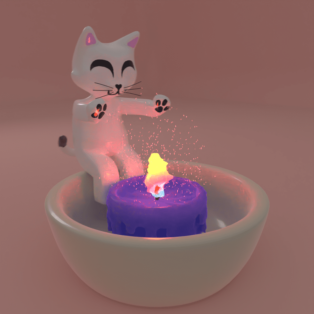 Cat candleholder