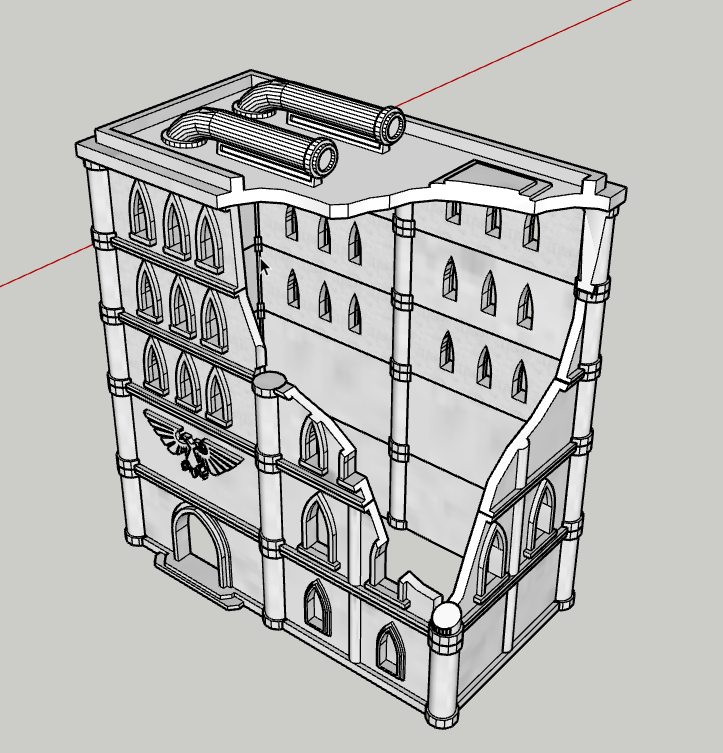 Adeptus Titanicus Building No.1 - Damaged