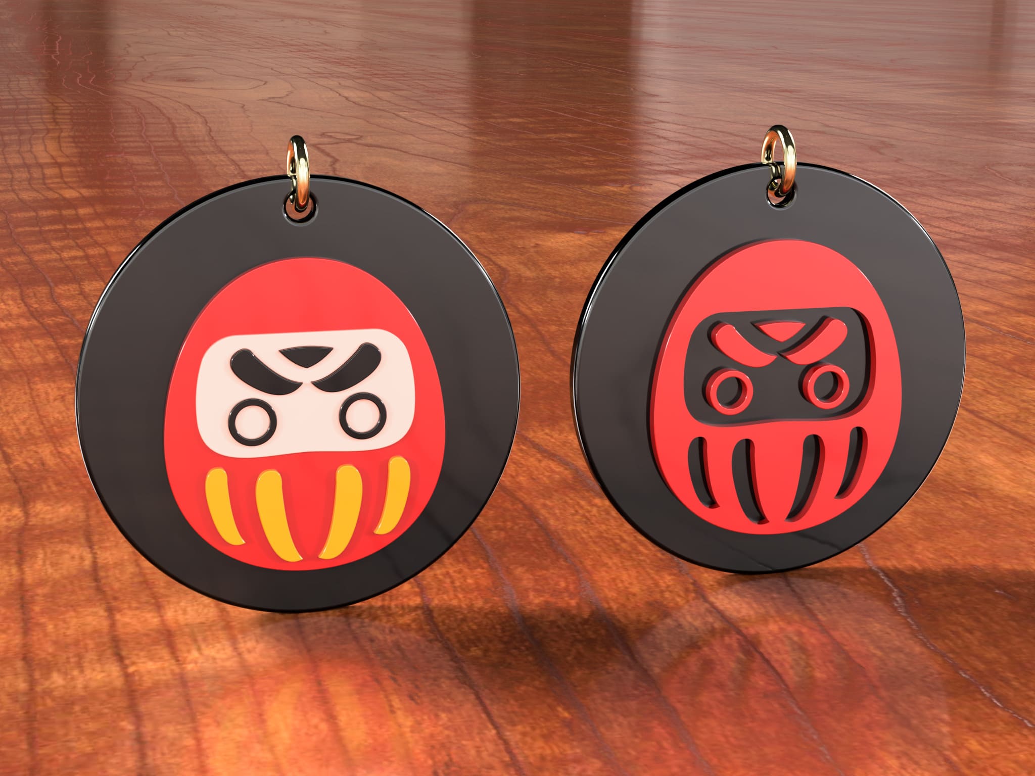 Daruma earrings