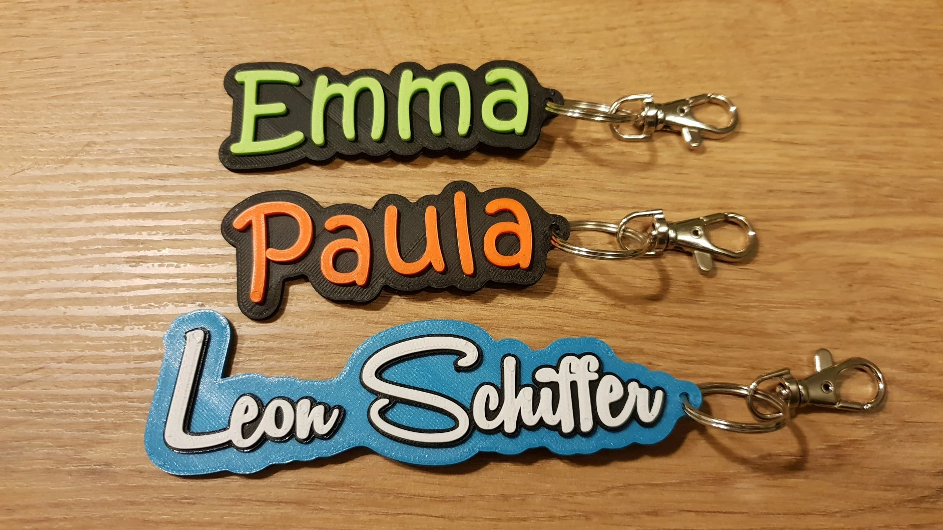 some nameplates / keyrings
