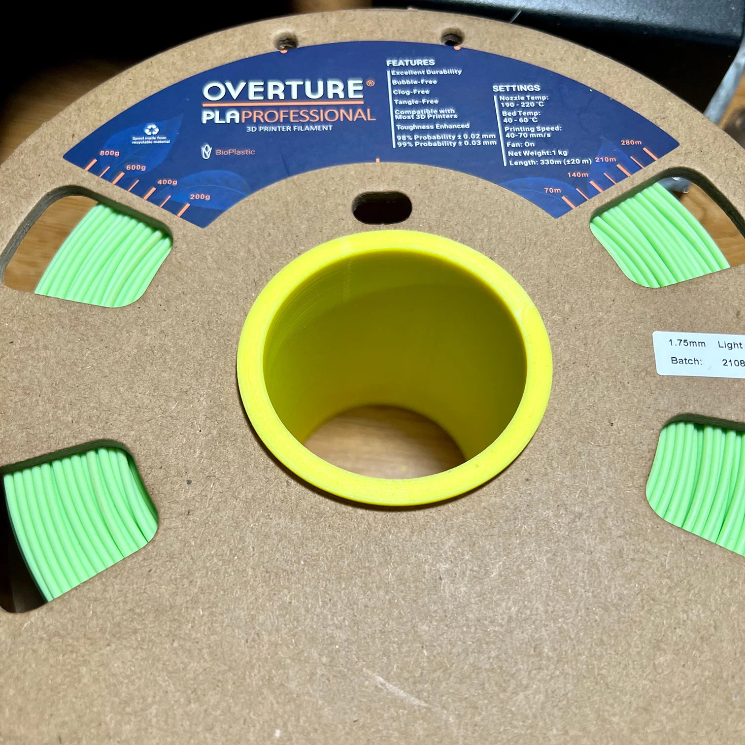 Spool Tube/Flanges (v2 Threaded version) for Cardboard Spools - Overture