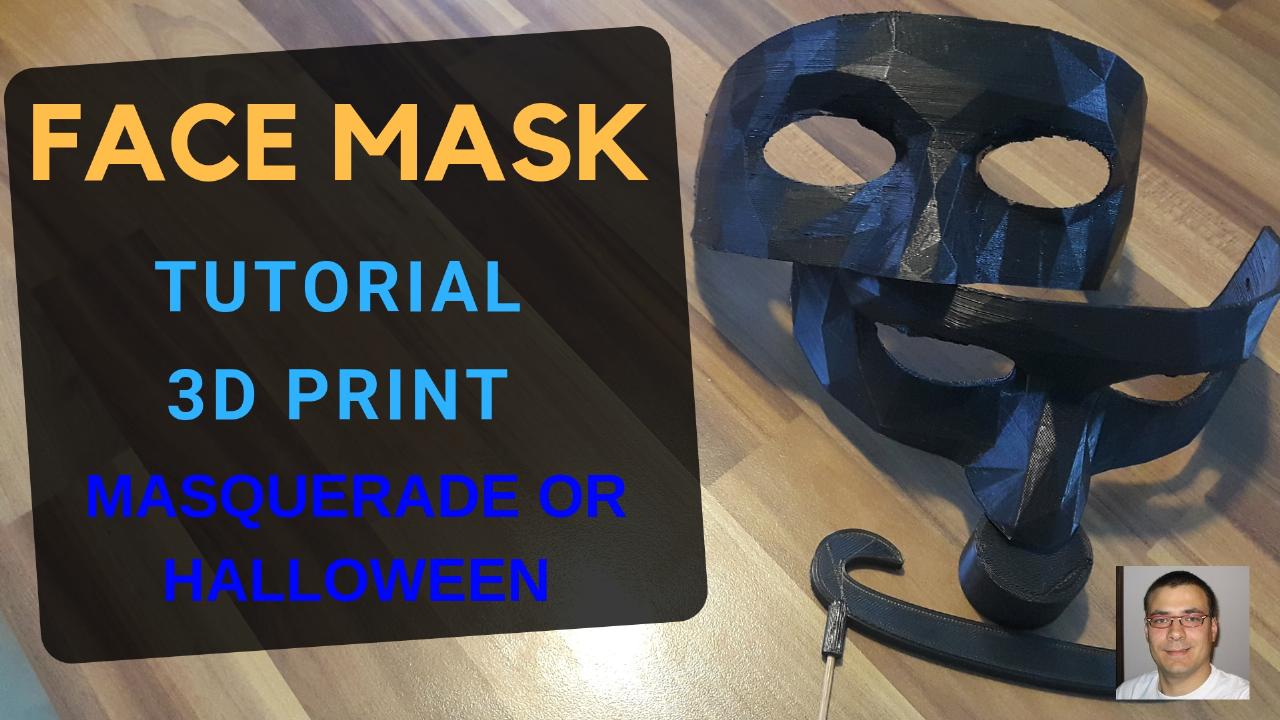 HOMEMADE FACE MASK FOR MASQUERADE OR HALLOWEEN / diy / 3D print / MESHMIXER / FUSION 360 tutorial