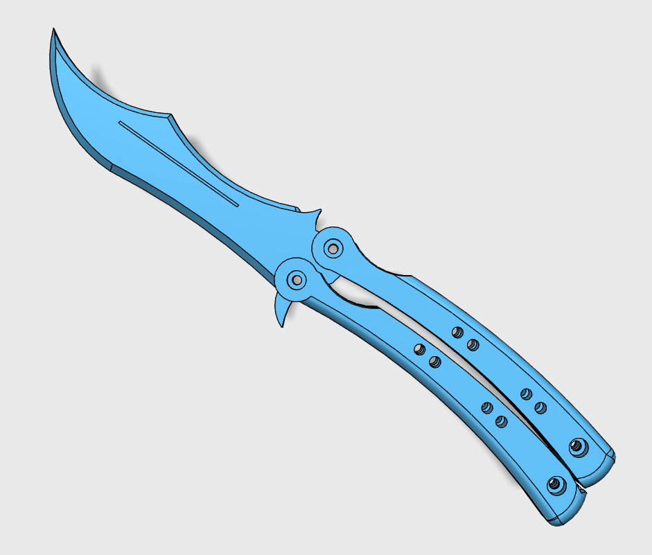 Foldable CsGo buttefly knife (m3)