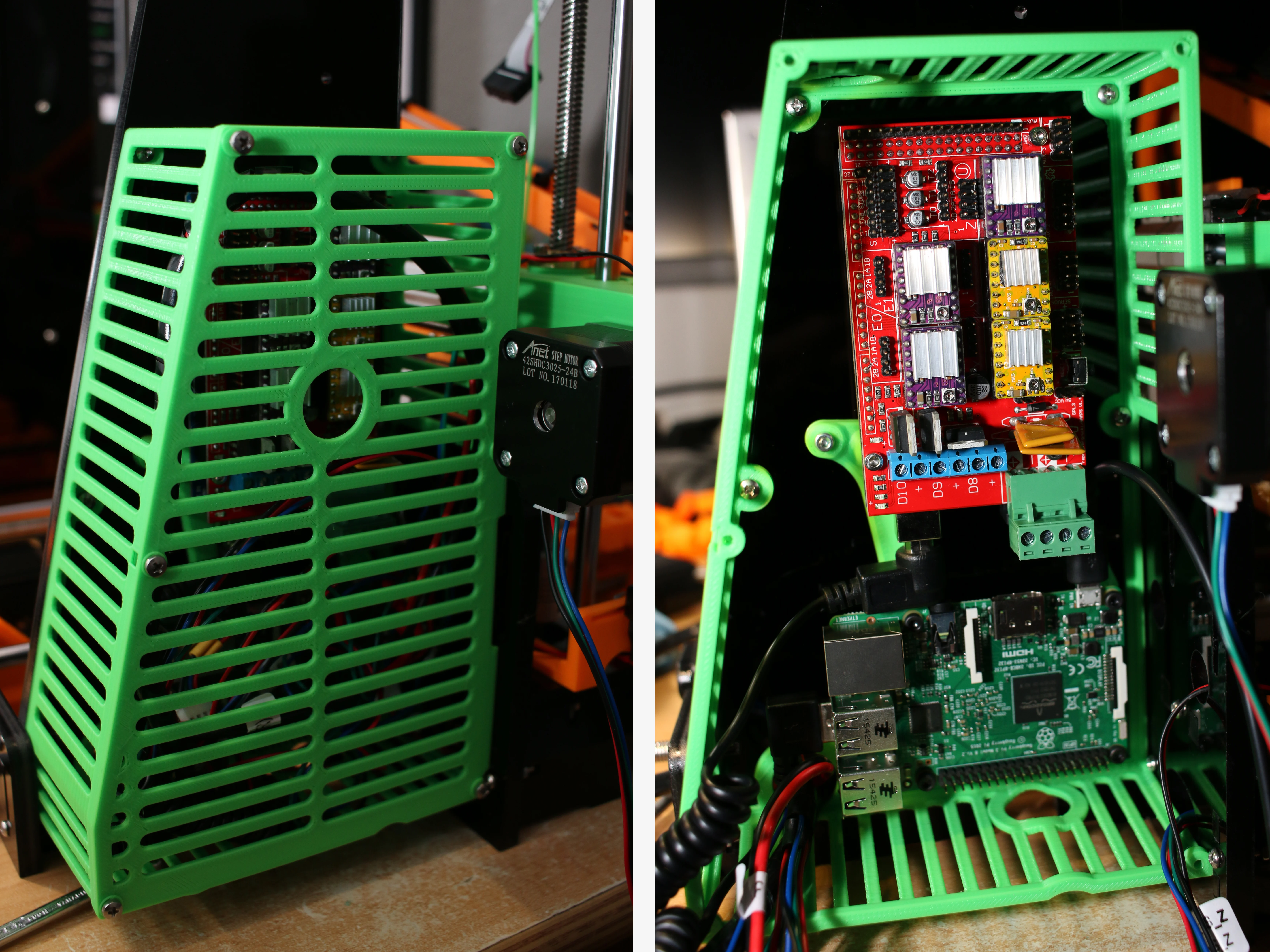 Modular Anet A8 RAMPS 1.4 + Raspberry Pi 2/3 Case