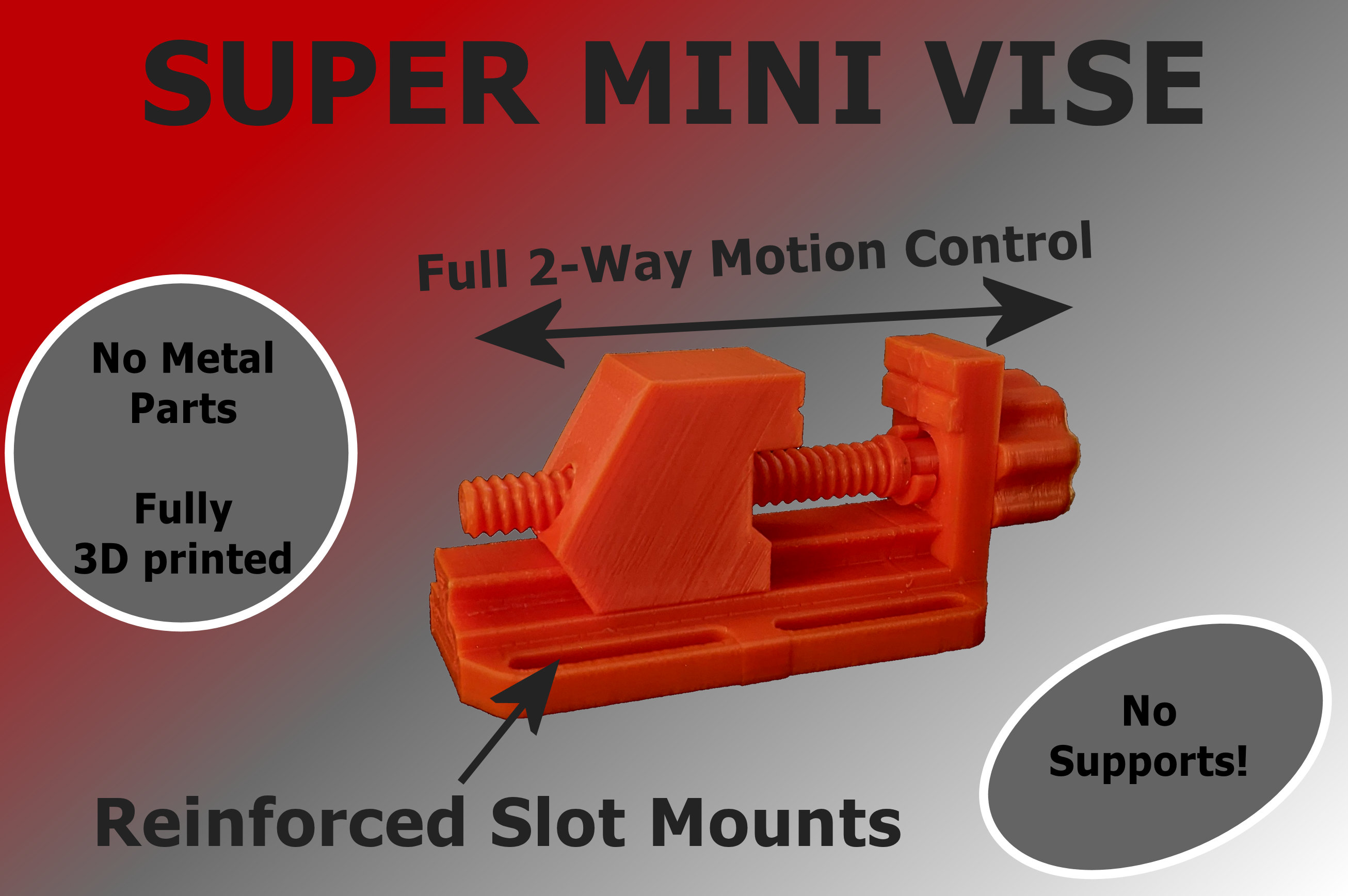 Vise - Super Mini - No Metal Screws - No Supports