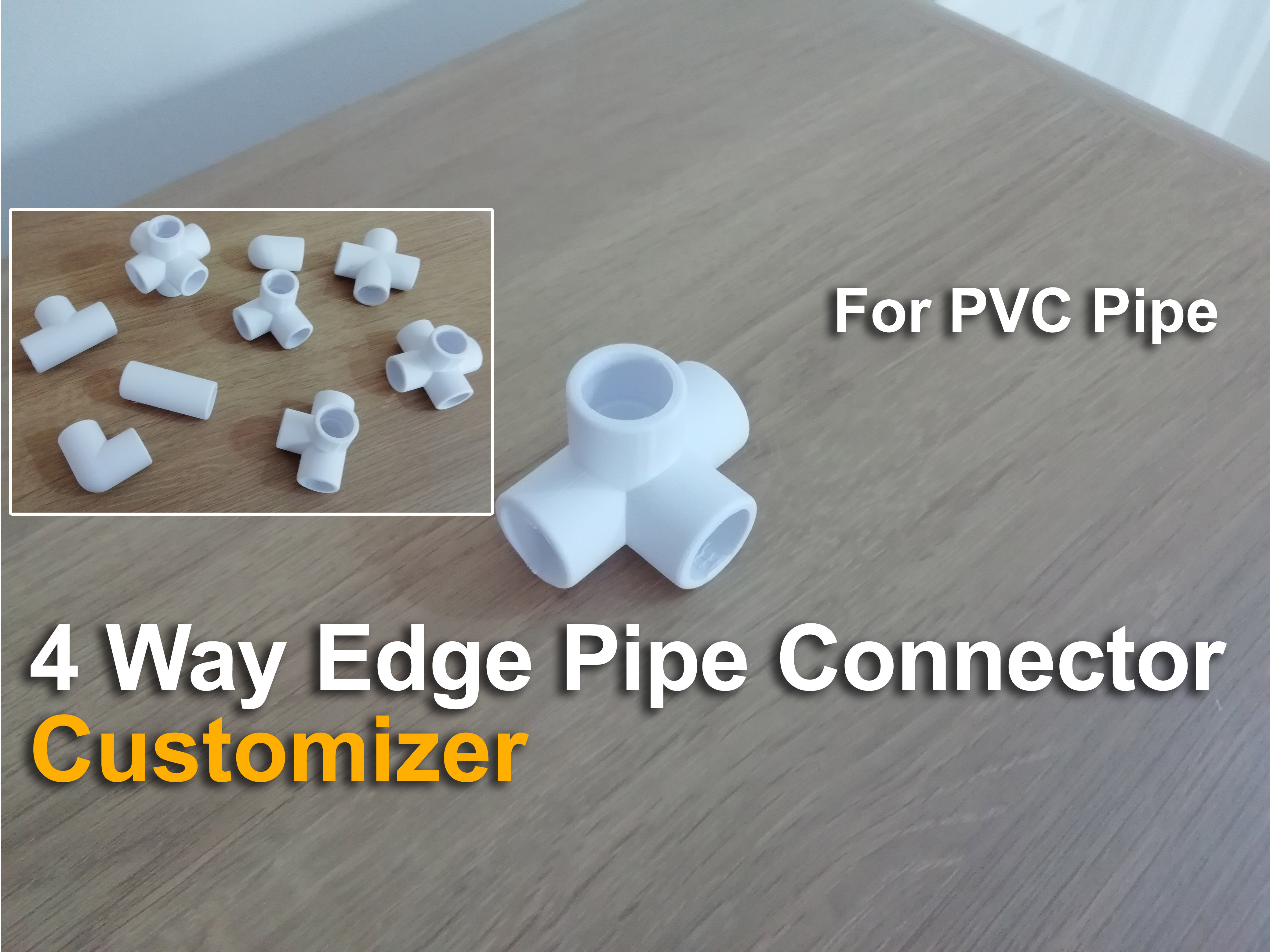 4 Way Edge Pipe Connector - Customizer
