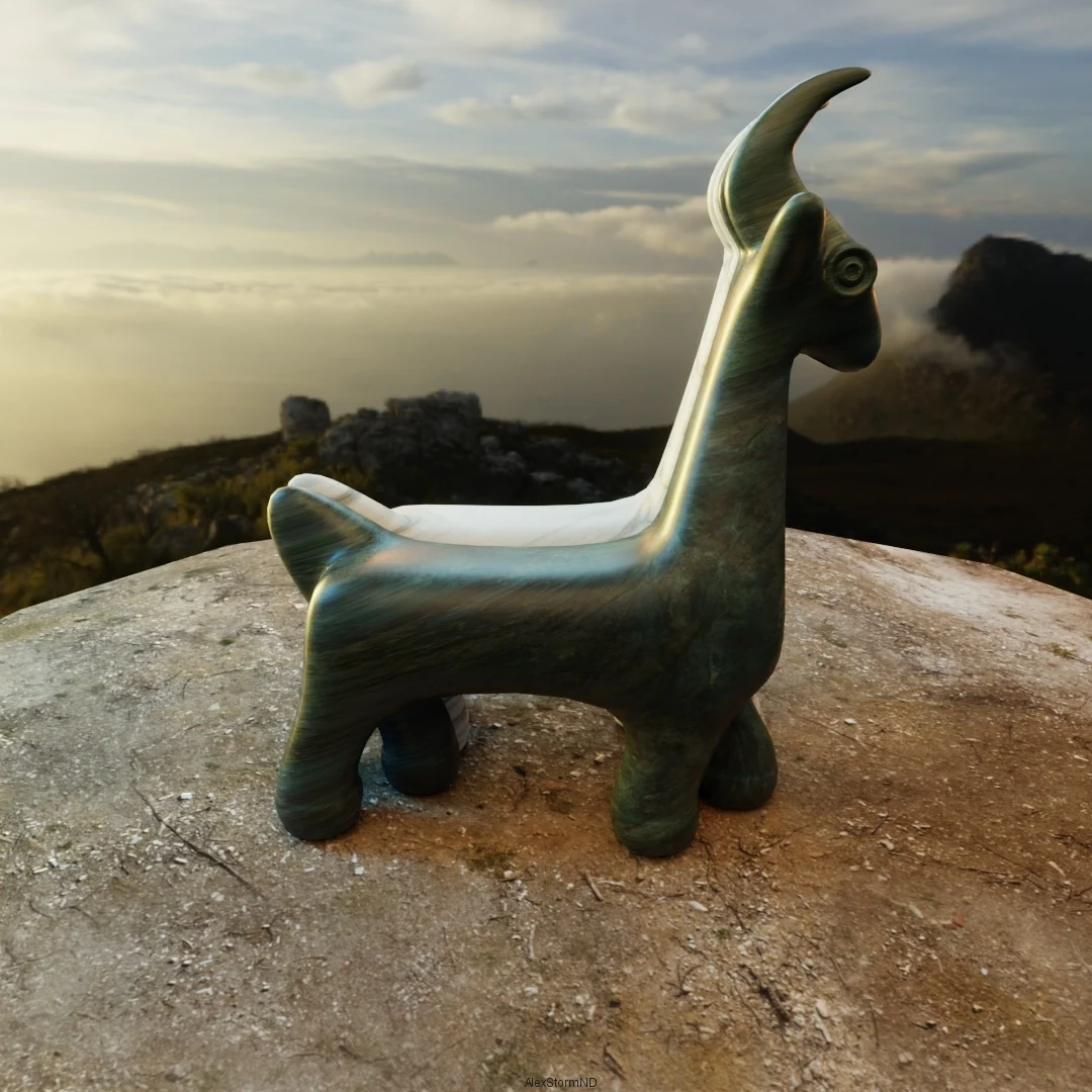 Light and Dark Mountain goats