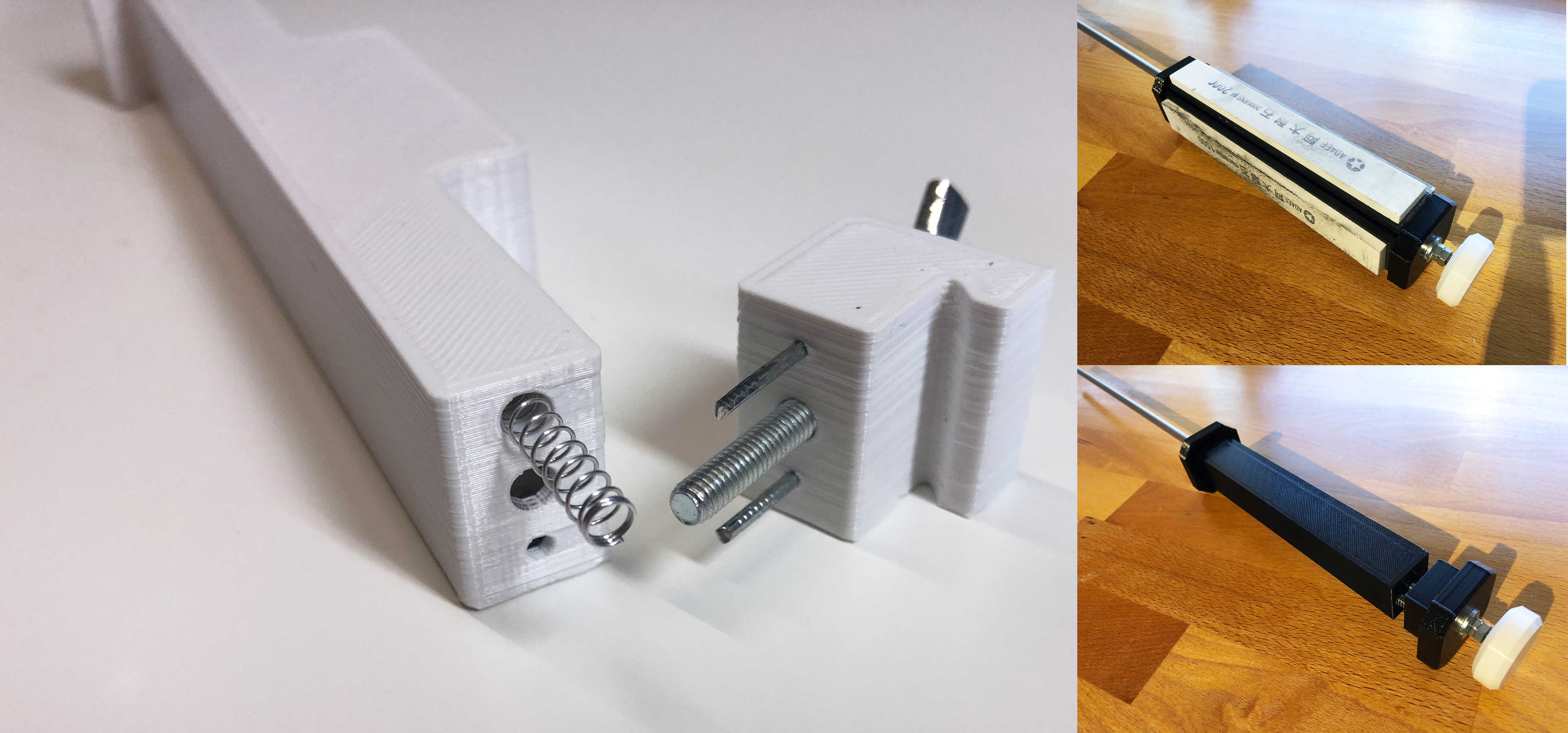 Springloaded Handle for Knife Sharpening