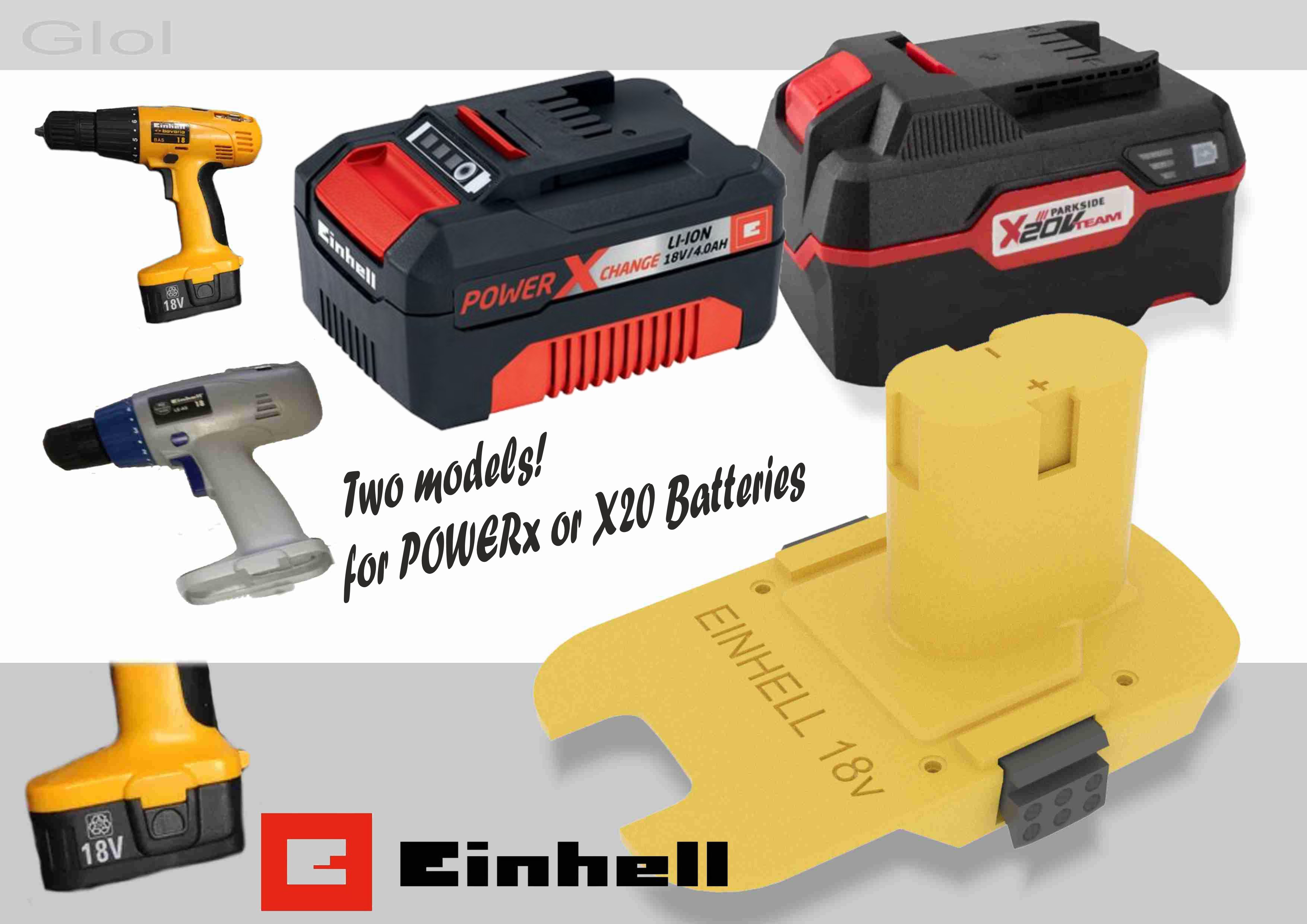 Parkside x20 / PowerX to EINHELL 18v nicd