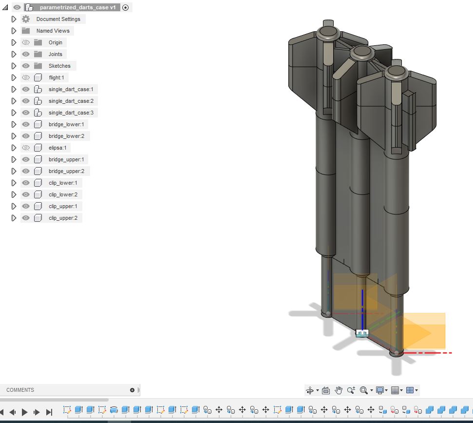 Parametrized darts case (Fusion360)