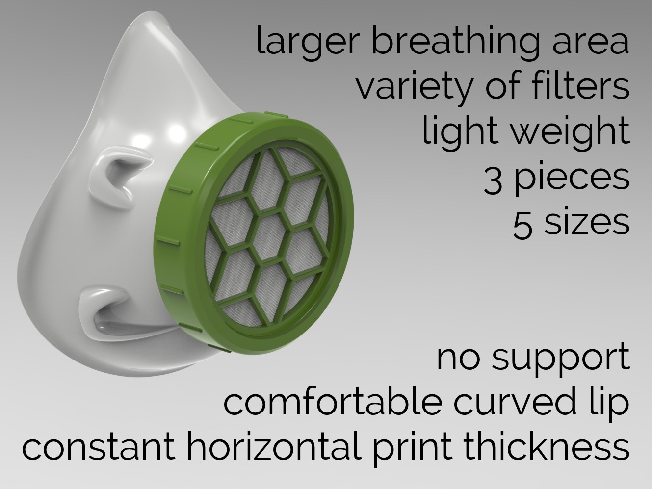 Covid-19 Mask (FDM Optimized)