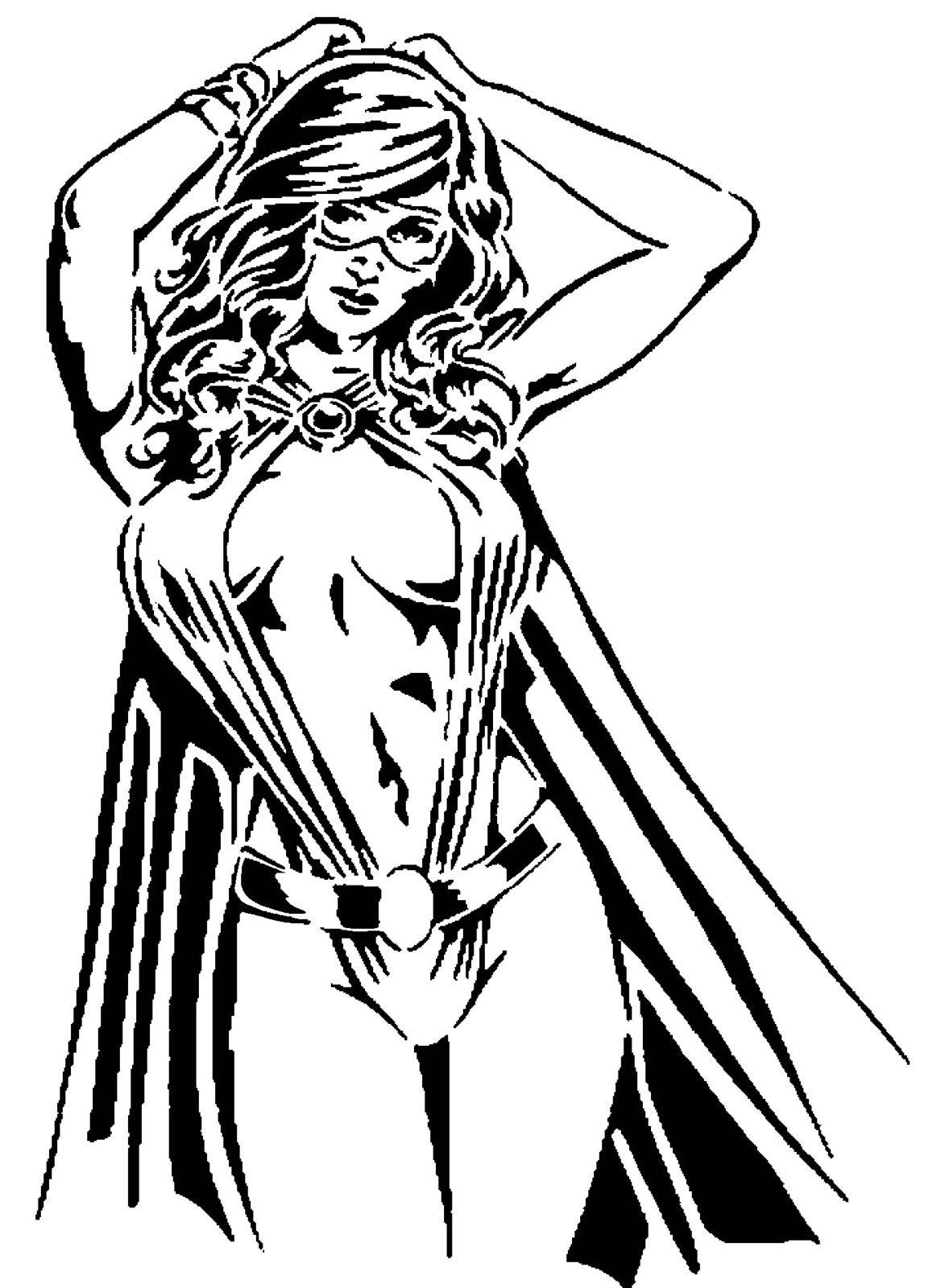 Hero Girl Stencil