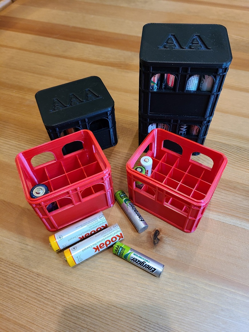 No supports / Stackable  Beer Crate battery holders & Lids