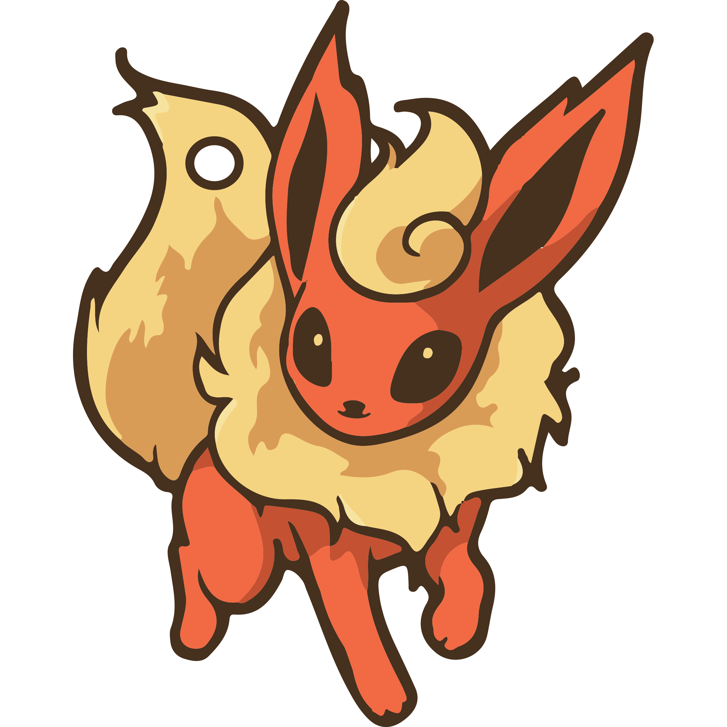 Flareon Keychain, Pokémon Keychain, Eevee Charm, Pokémon Charm, 3D Printed Keychain