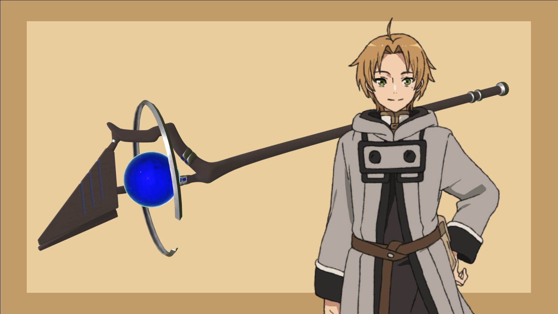 Rudy Greyrat's Staff Aqua Heartia Mushoku Tensei