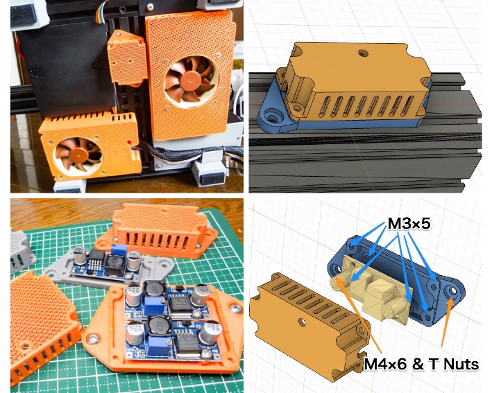 LM2596 Module Cover for 4040 frame mount