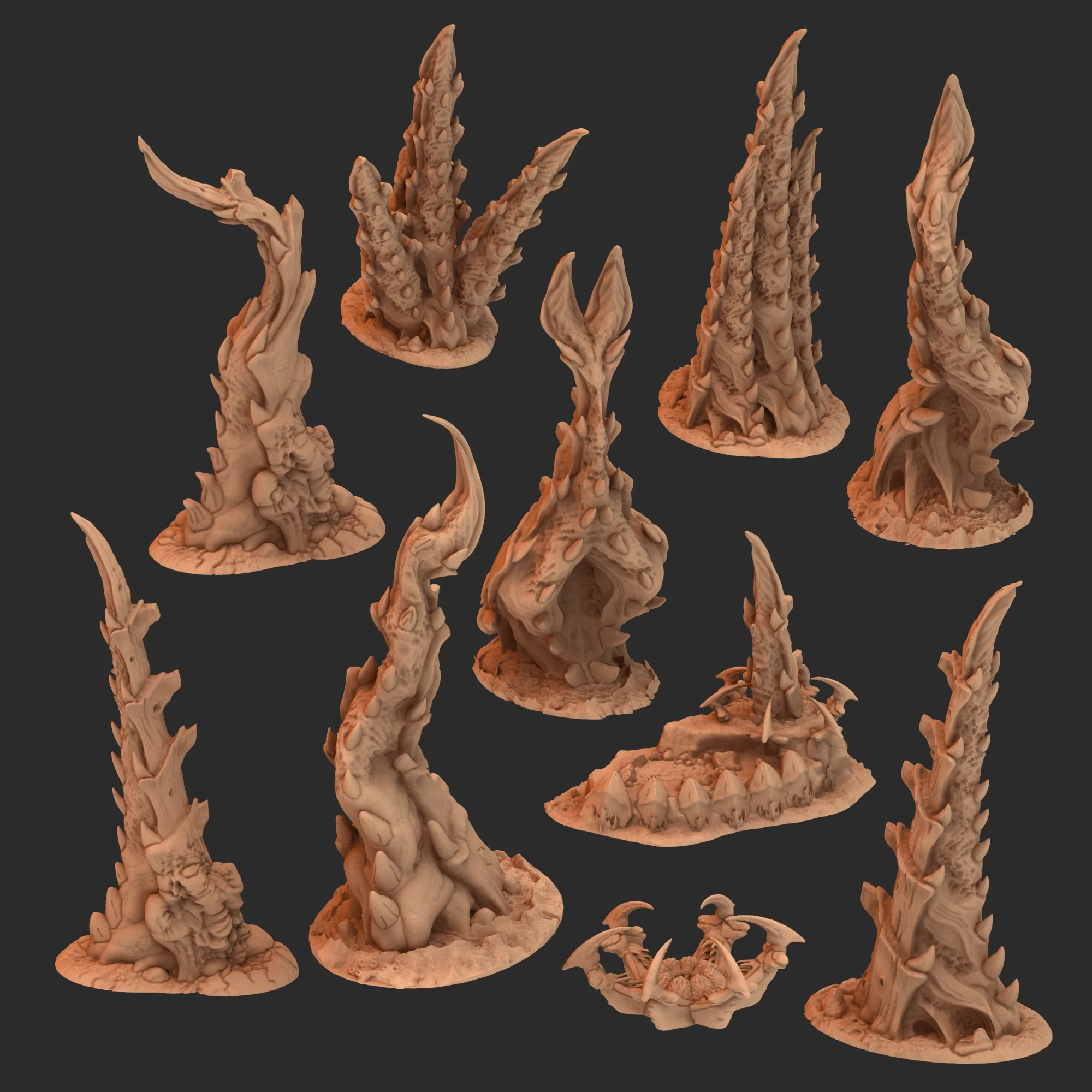 Fukai Scatter Terrain 11~20 - Chaotic Alien Hive for Grimdark tabletop wargaming