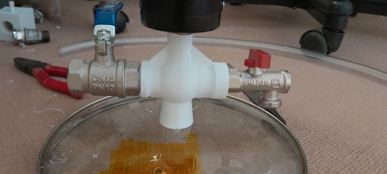 Mixing valve 4-way 3d-printed