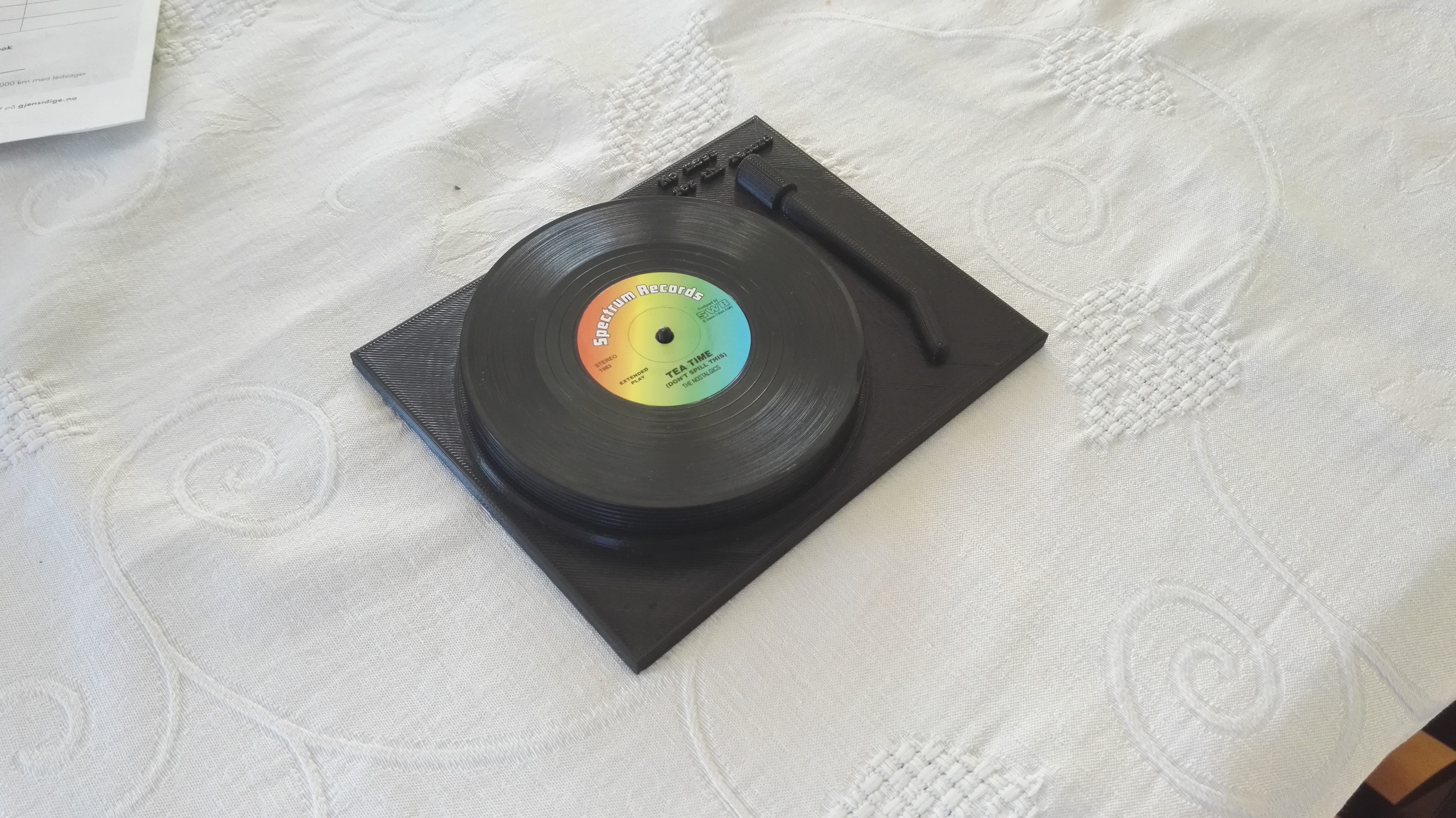 Turn table for record coasters