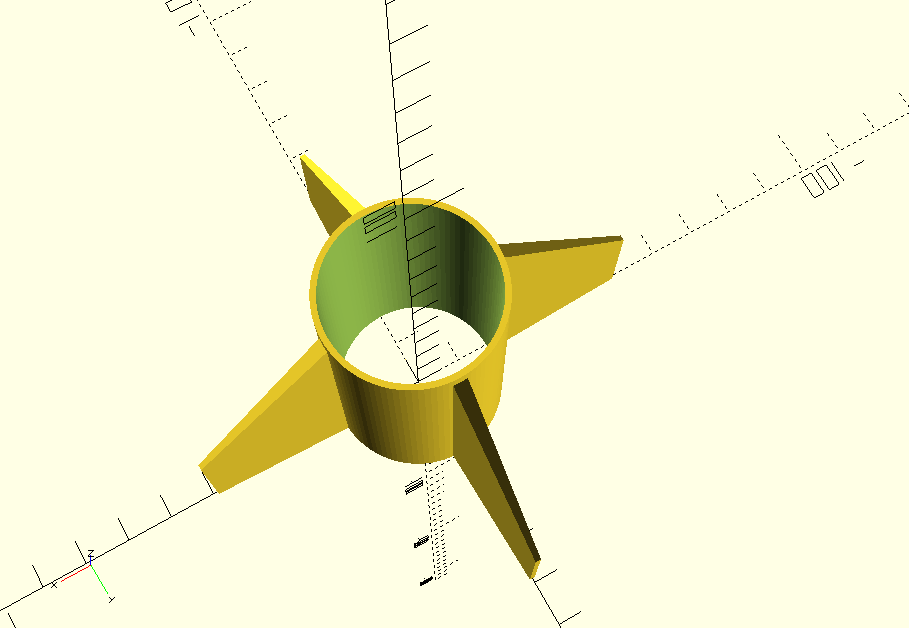 OpenScad Aletas para Cohetes parametrizadas.