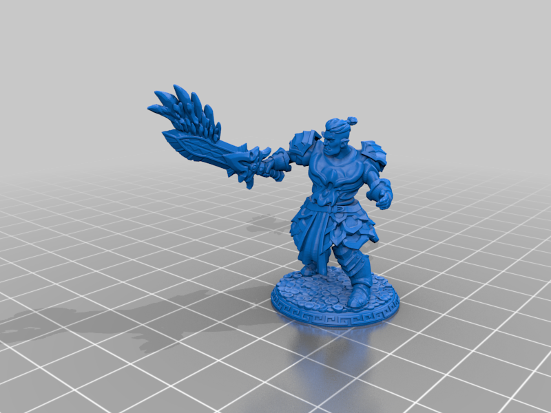 Halforc fighter with magic sword