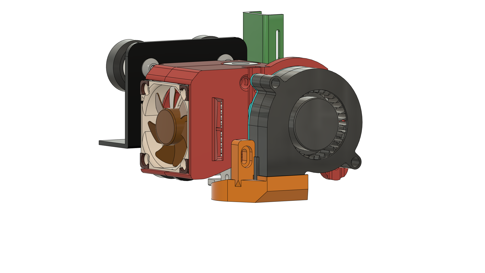 Compact E3D V6 mount for Creality CR10, Ender3 with air flow improve